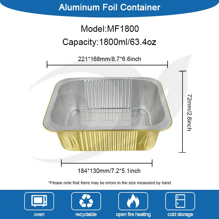 Vienkartiniai sandarikliai kvadratinių aliuminio folijos talpyklos