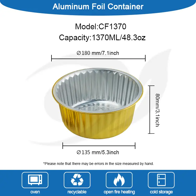 Vienkartiniai kepimo skardos patiekalai aukso aliuminio folijos konteineriai