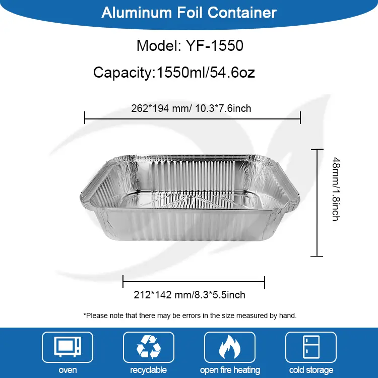 Stačiakampiai kepsninės kepsninės sidabro aliuminio folijos konteineriai