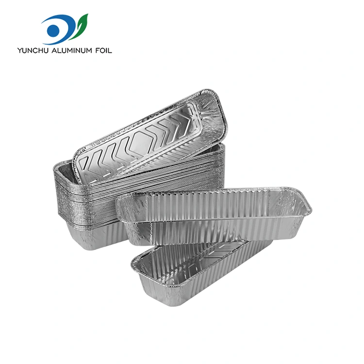Stačiakampės kepsninės kepsninės sidabro aliuminio folijos talpyklos Stačiakampės kepsninės kepsninės sidabro aliuminio folijos talpyklos