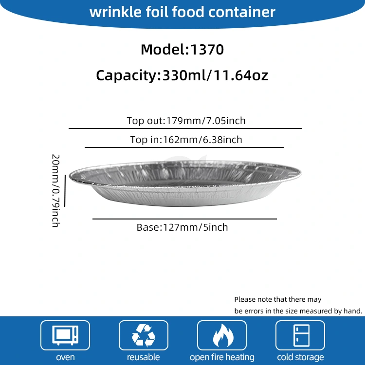 Apvalios oro keptuvės picos sidabro aliuminio folijos konteineriai