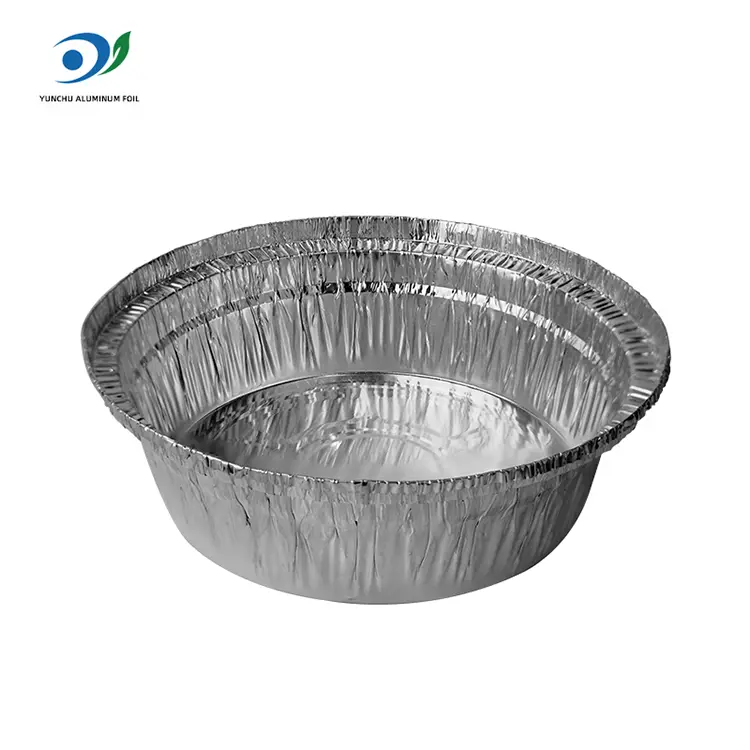 Apvalios oro keptuvės maitina sidabro aliuminio folijos talpyklas