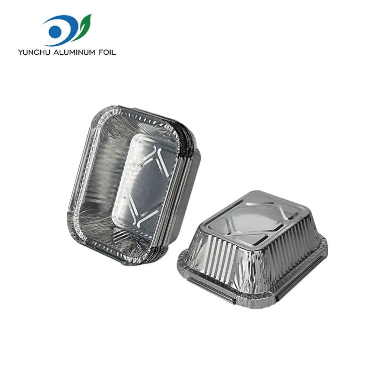 Stačiakampės kepsninės sidabro aliuminio folijos talpyklos