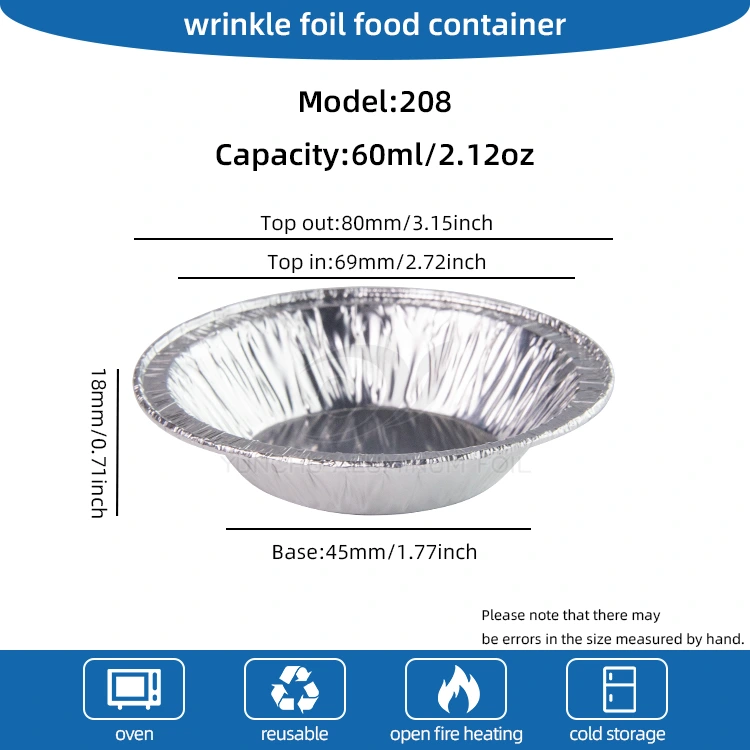 Apvalios pyrago dėklo sidabro aliuminio folijos maisto konteineris