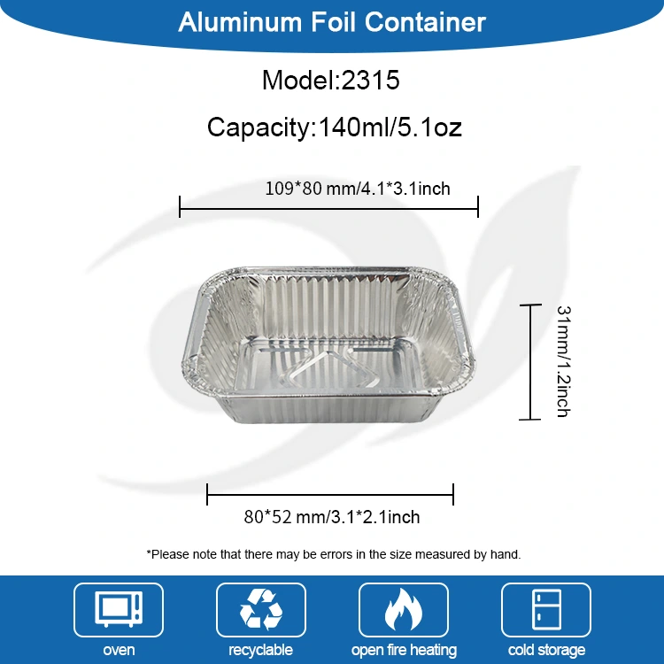 Oro kepsnys kepa sidabro aliuminio folijos konteinerius