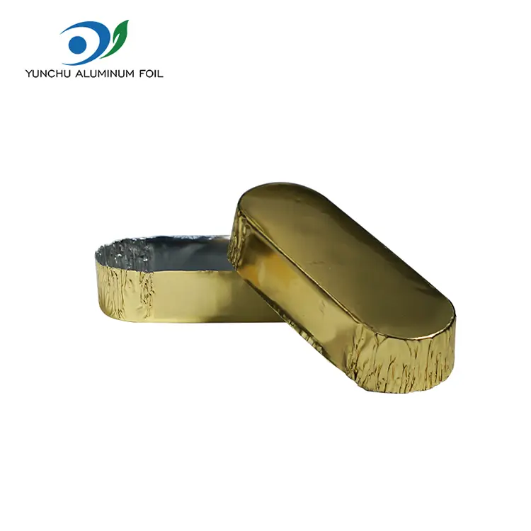 Mažos ovalo pakavimo sidabro aliuminio folijos talpyklos