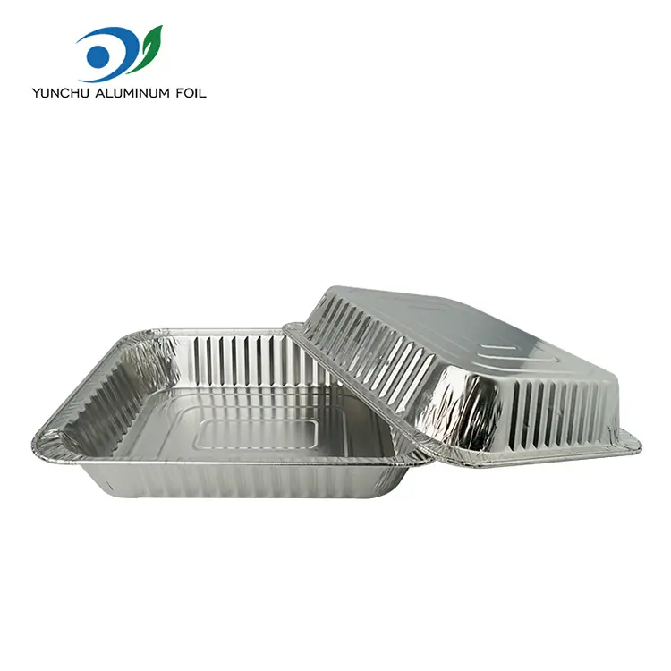 Stačiakampis išimtis kalakutienos plokštelės sidabro aliuminio folijos konteineriai