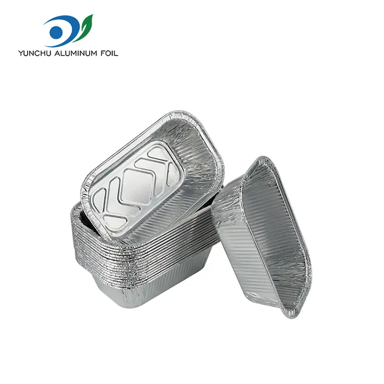 Kvadratinės oro keptuvės maitina sidabro aliuminio folijos talpyklas