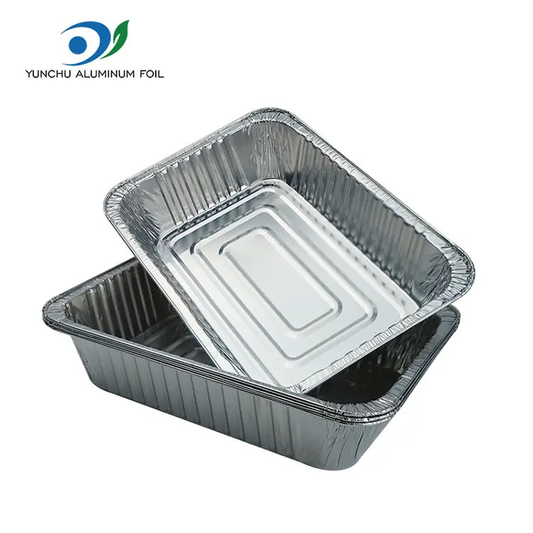 Stačiakampiai kepimo skardos sidabro aliuminio folijos talpyklos