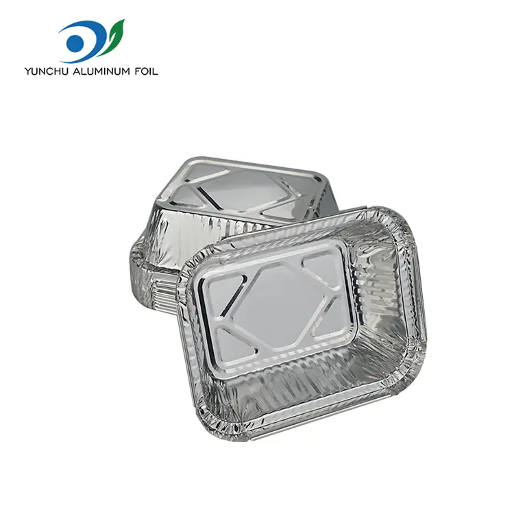 Stačiakampės kepsninės sidabro aliuminio folijos talpyklos