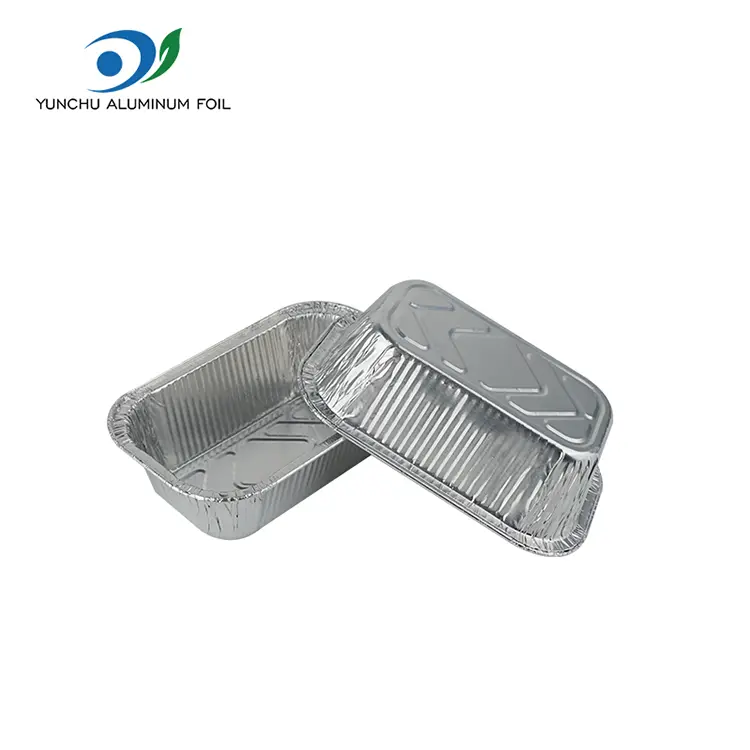 Kvadratinės oro keptuvės maitina sidabro aliuminio folijos talpyklas