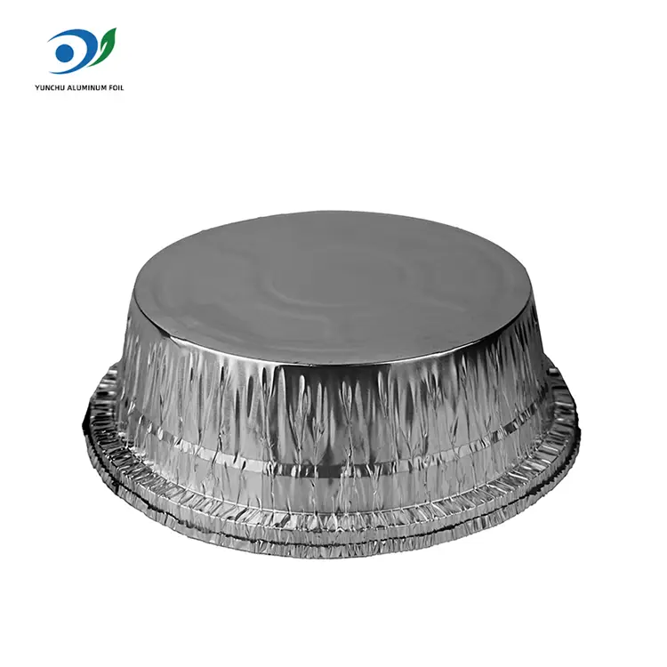 Apvalios oro keptuvės maitina sidabro aliuminio folijos talpyklas