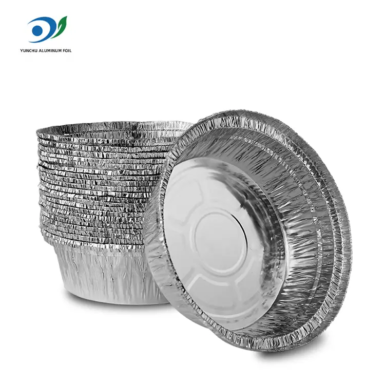 Apvalios oro keptuvės maitina sidabro aliuminio folijos talpyklas
