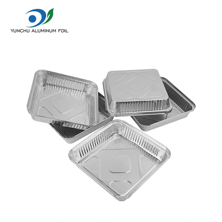 Vienkartiniai BBQ sruogos sidabro aliuminio folijos talpyklos