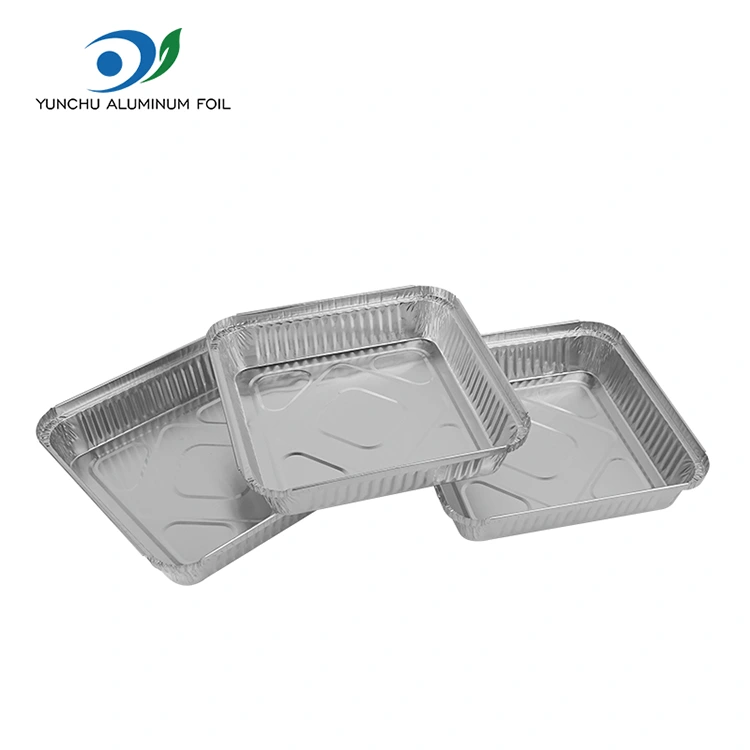 Vienkartiniai BBQ sruogos sidabro aliuminio folijos talpyklos