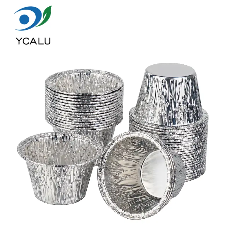 Vienkartiniai Mini Cake Cup sidabriniai aliuminio folijos indai