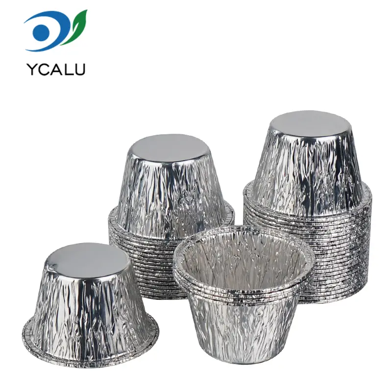 Vienkartiniai Mini Cake Cup sidabriniai aliuminio folijos indai