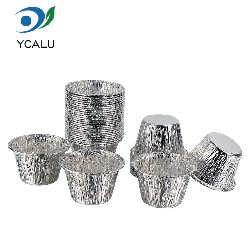 Vienkartiniai Mini Cake Cup sidabriniai aliuminio folijos indai