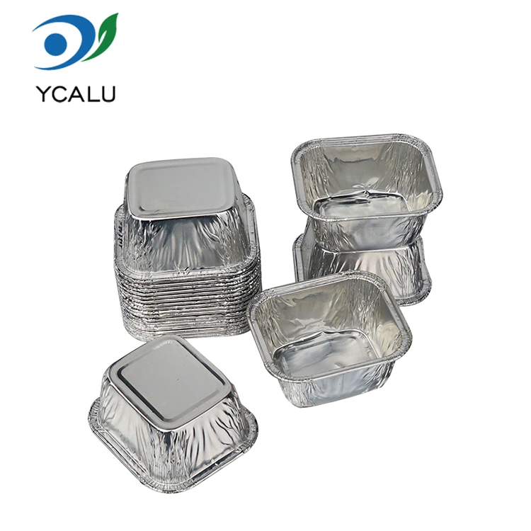 Vienkartinė stačiakampė kepimo skarda Sidabrinė aliuminio folija Maisto indai