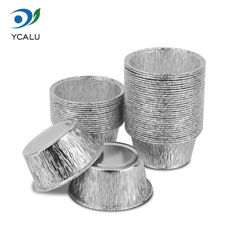 Vienkartinis apvalus pyrago padėklas Sidabrinės aliuminio folijos indai