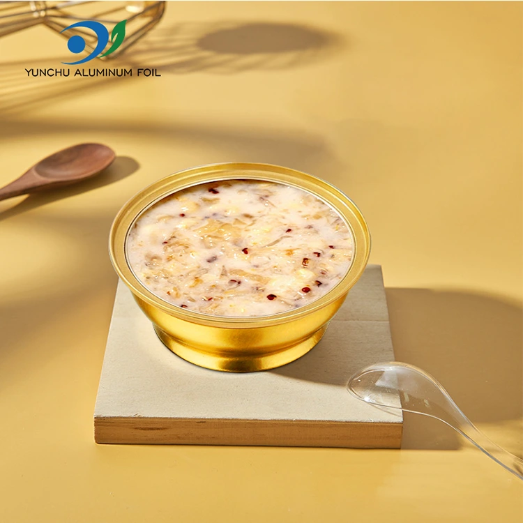 Vienkartinės apvalios išimties dėžutės mažos auksinio dubenėlio aliuminio folijos konteineriai