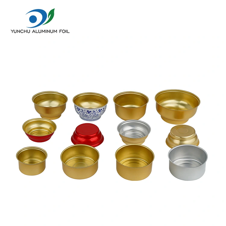 Vienkartinės apvalios išimties dėžutės mažos auksinio dubenėlio aliuminio folijos konteineriai