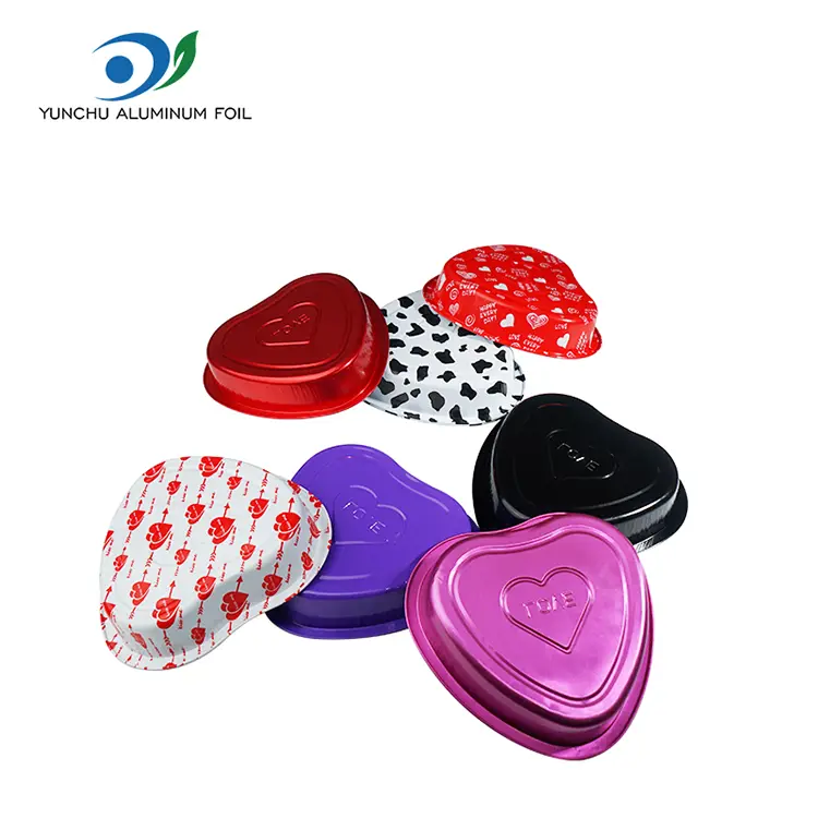 Širdies formos konditerijos kepimo sklandžios sienos aliuminio folijos talpyklos