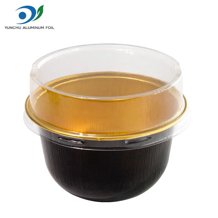 Sunkios apvalios, lygios aliuminio folijos talpyklos