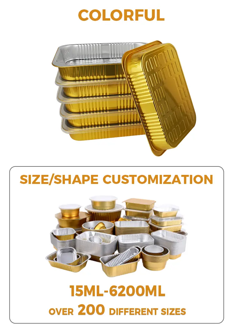 Disposable rectangular sealed baking sheet Aluminum Foil Containers