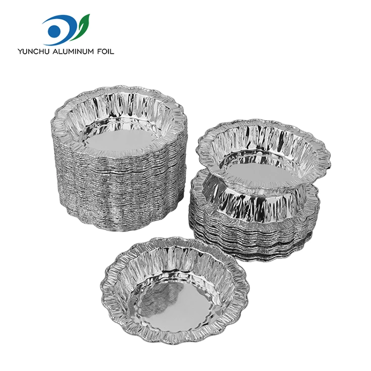 Nėriniai apvalios kepimo pyrago sidabro aliuminio folijos konteineriai