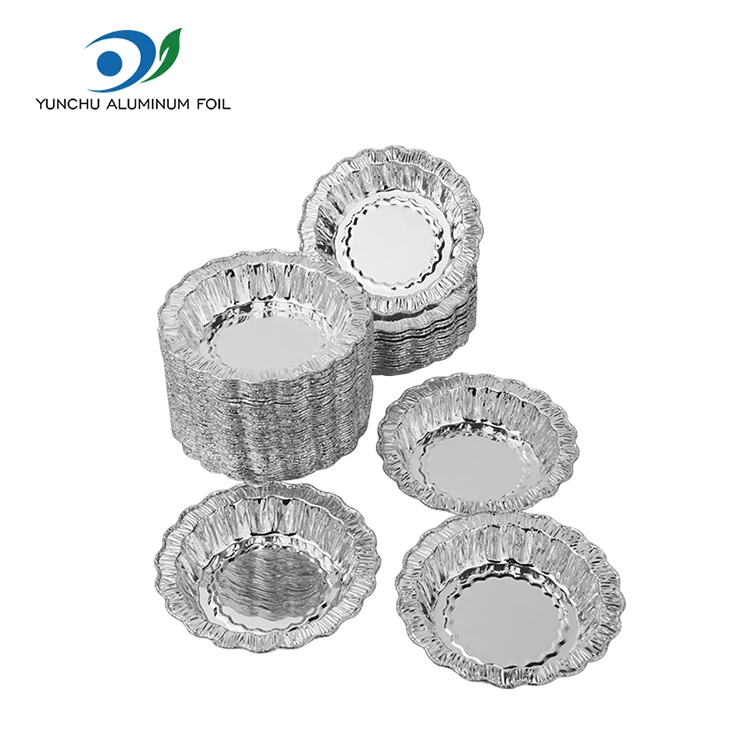 Nėriniai apvalios kepimo pyrago sidabro aliuminio folijos konteineriai