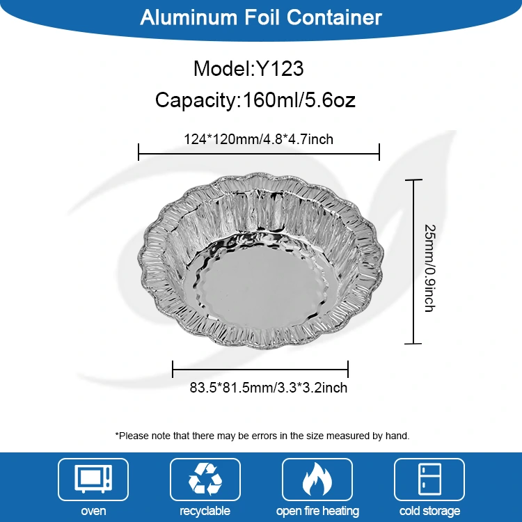 Nėriniai apvalios kepimo pyrago sidabro aliuminio folijos konteineriai