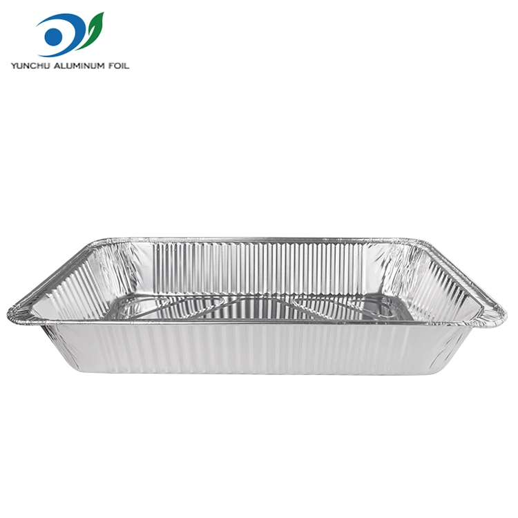 Didelės talpos lauko kepimo skardos sidabro aliuminio folijos konteineriai Didelės talpos lauko kepimo skardos sidabro aliuminio folijos konteineriai