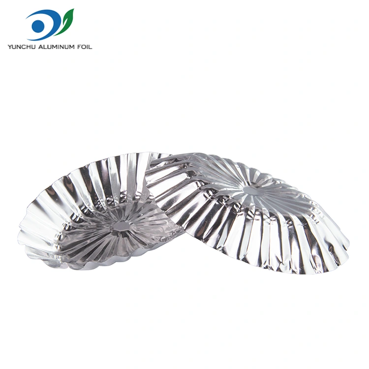 Ovalios nėrinių varškės raugo sidabro aliuminio folijos maisto konteineris Ovalios nėrinių varškės raugo sidabro aliuminio folijos maisto konteineris