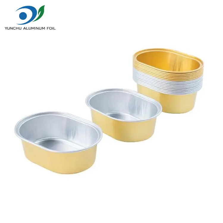 Ovalios šviesos sienelės aliuminio folijos konteineriai