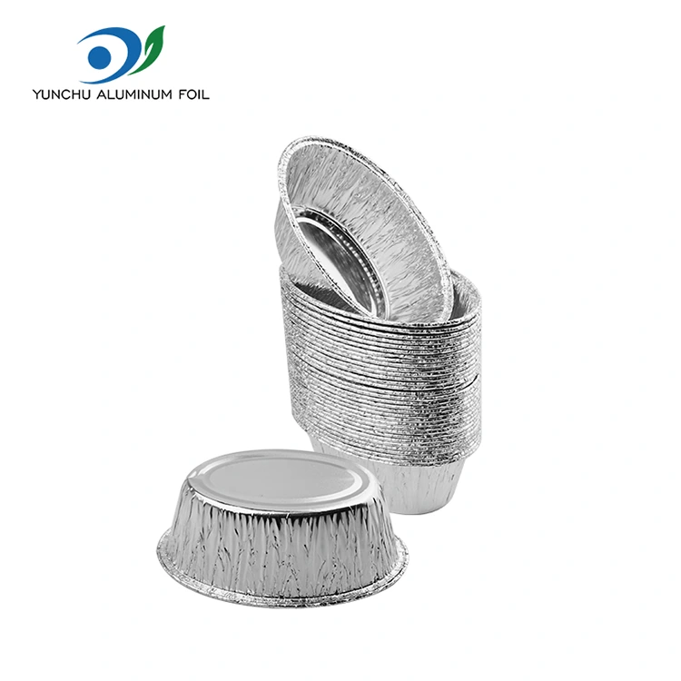 Ovalus garuose pyrago sidabro aliuminio folijos maisto konteineris