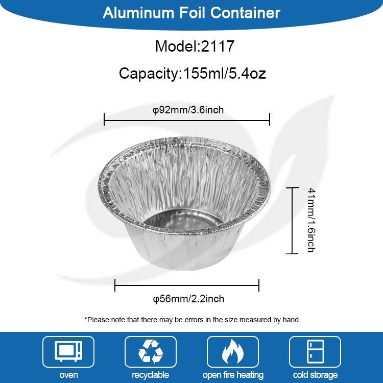 Apvalios kepimo pyrago sidabro aliuminio folijos maisto konteineris