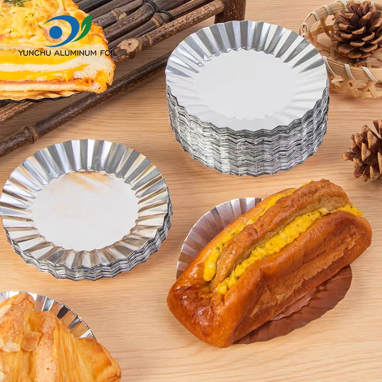 Apvalus kepimo pyrago skarda su sidabriniu aliuminio folijos maisto indu