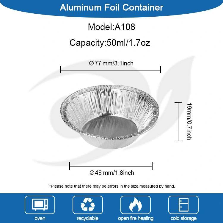 Apvalus kiaušinių pyragas užkandžiams sidabro aliuminio folijos maisto konteineris