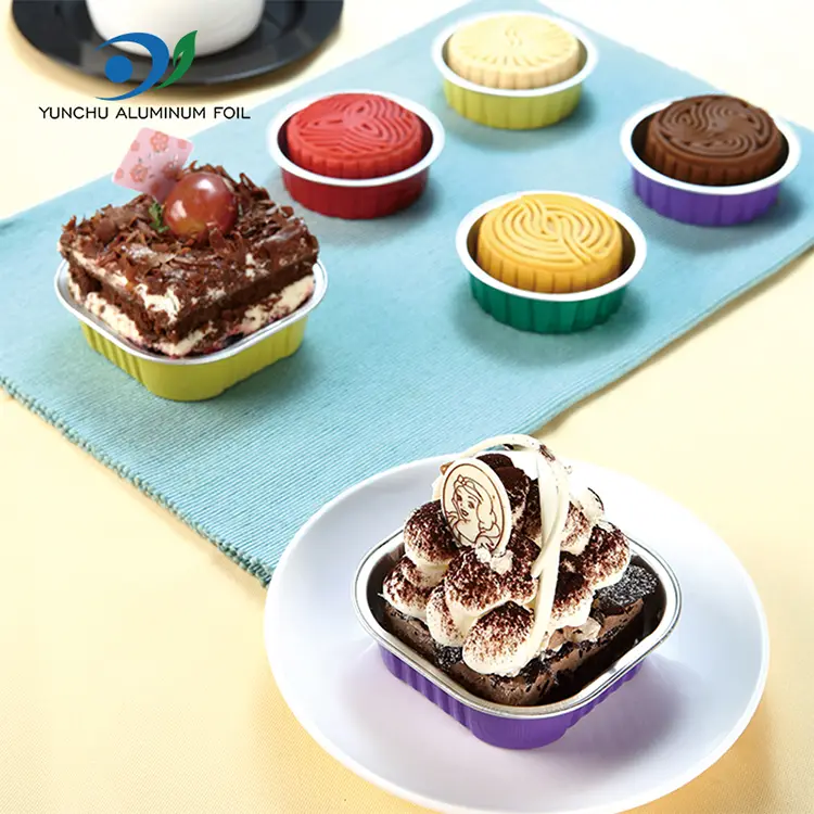 Kvadratinės sklandžios sienos aliuminio folijos talpyklos