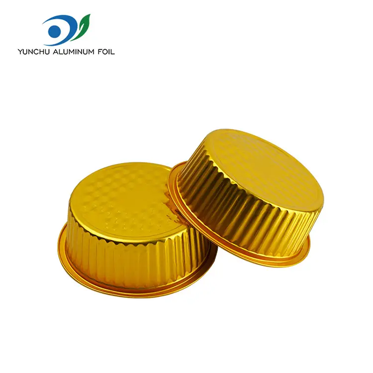Takeaway Mažų karštų puodų auksinis apvalus aliuminio folijos konteinerius